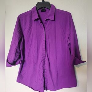 Womens Worthington Purple 3/4 Sleeve Blouse
